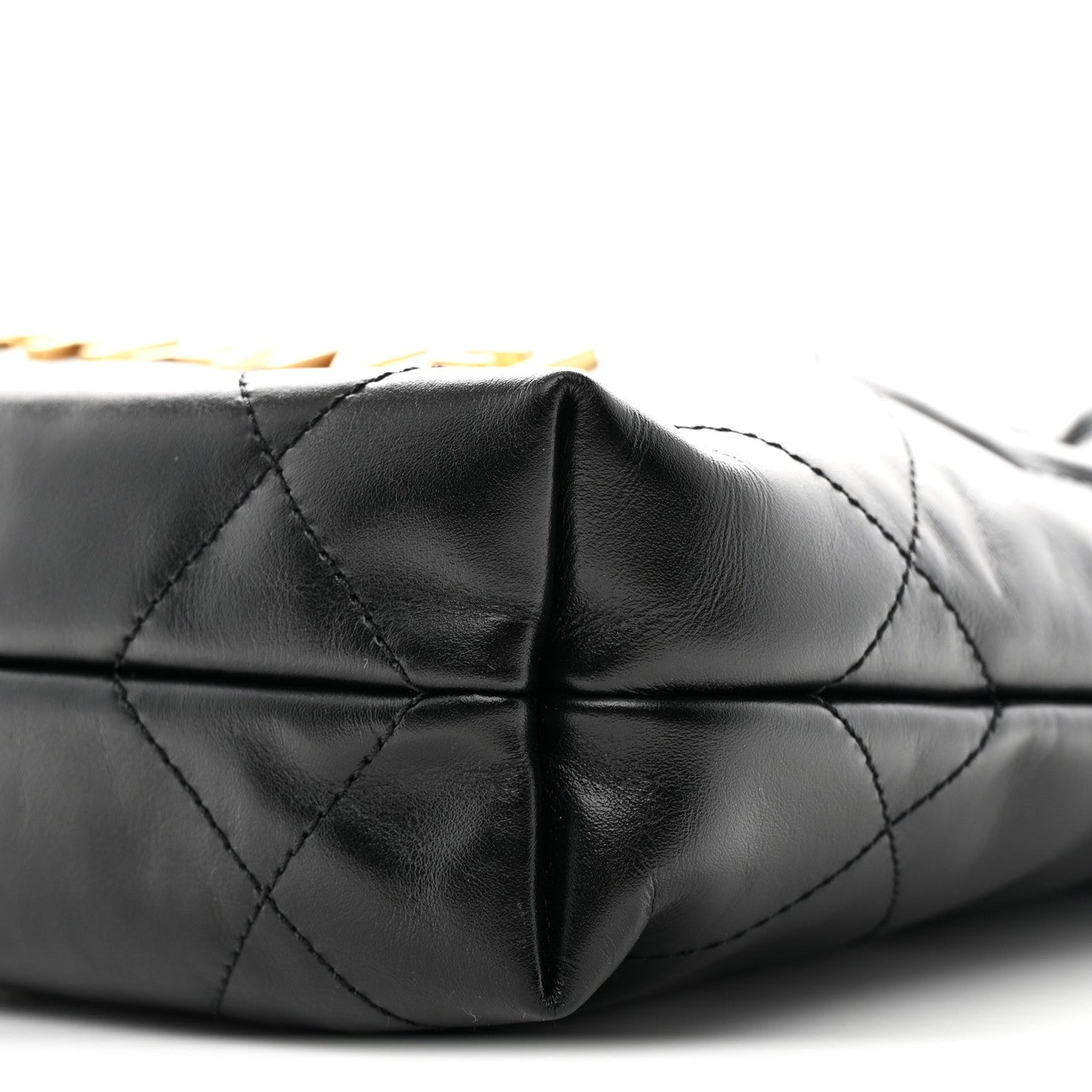 Shiny Calfskin Quilted Mini Chanel 22 Black
