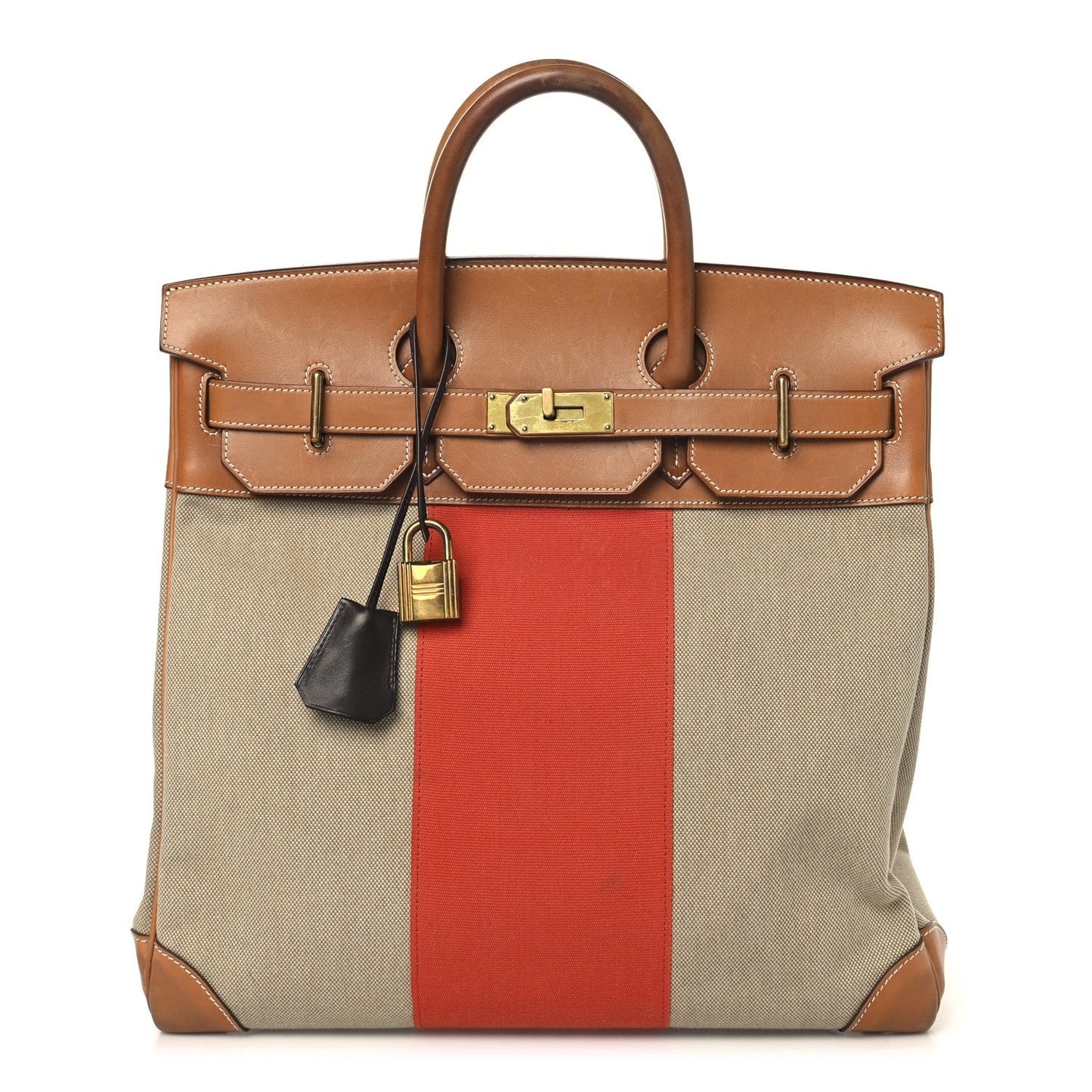 Toile Natural Barenia Flag HAC Birkin 40 Fauve Paprika